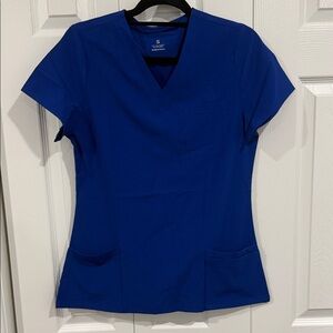 Women's Blue V-Neck Scrub Set